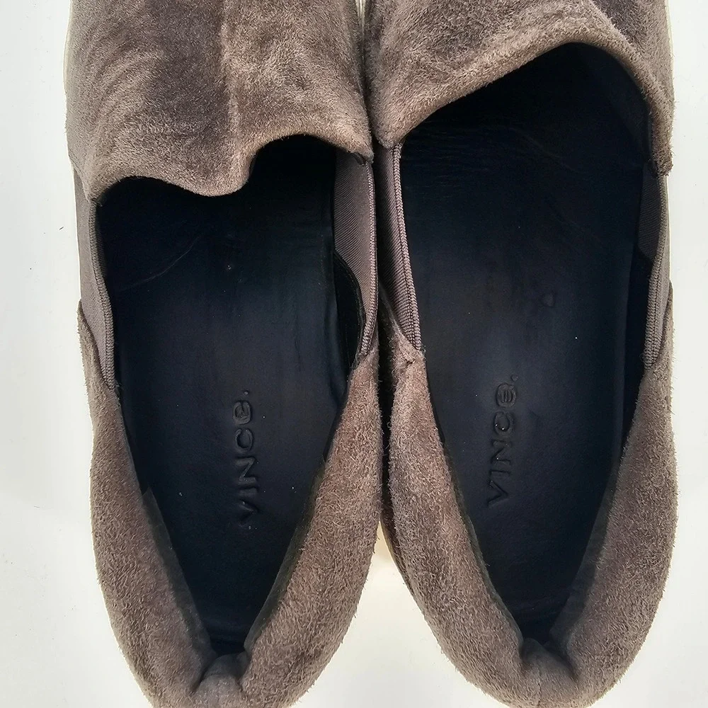 Vince Blair Suede Platform Slip On Sneakers 9.5 M Gray Casual‎ Skate Normcore